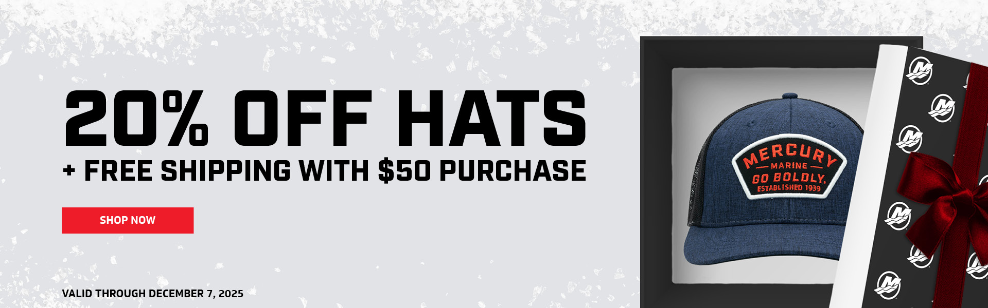 20% Off Hats + Free Shipping with a $50 Purchase through December 7, 2025